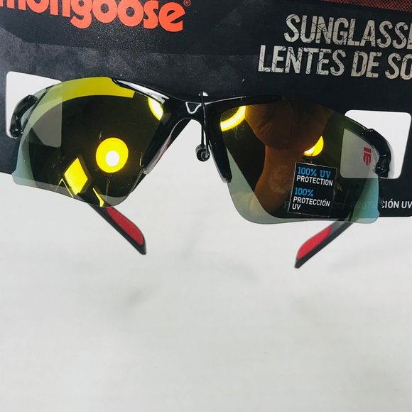 Mongoose Boys Black With Gold Lenses 100% UV Sunglasses New In Package - Picture 4 of 6